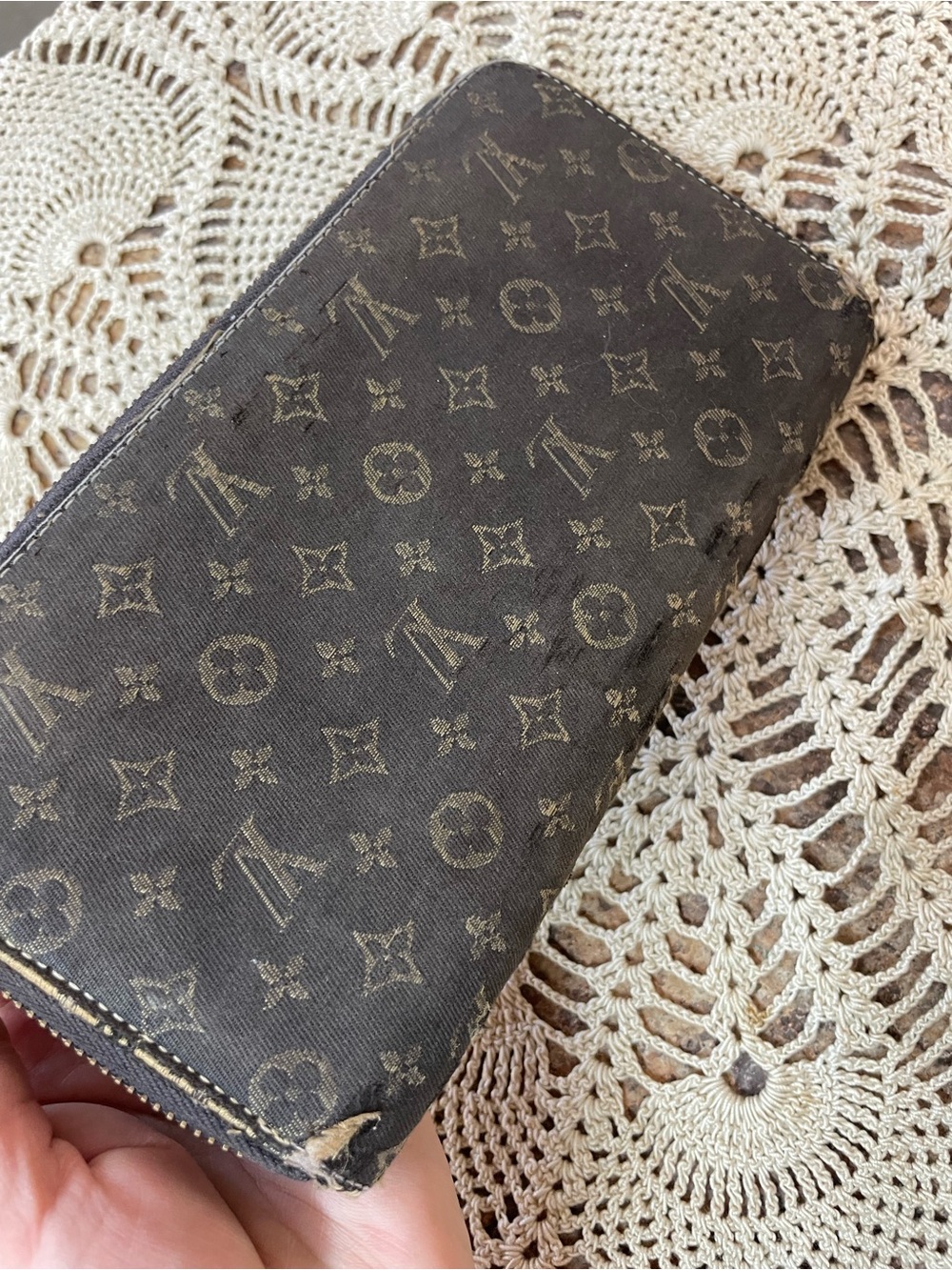 Louis Vuitton REHAB Mini Lin Zippy wallet in Ebene brown monogram canvas - Picture 3 of 8